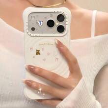 Shiny Diamond Rhinestone Luxury 3D Crystal Lens Protector Compatible With IPhone 17 Pro Max/17 Pro, Fashionable Cute Transparent Tempered Glass Lens Cover, Shock-Proof Anti-Scratch Camera Lens Film, Mother's Day Birthday Anniversary Gift For Women - Rock Sugar White Diamond - View 4