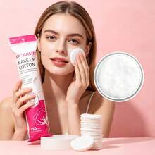 150pcs Round Cotton Pads, Thick Double-Sided Makeup Remover Pads, Suitable For Sensitive Skin, High Absorbency Cotton Pads, Makeup Remover Pads, Cleansing Pads - Multicolor - View 2