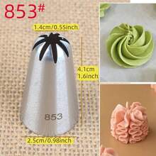 #6B Piping Nozzle, Cake Decorating Tool, Cream Flower Piping Nozzle, Cupcake Piping Nozzle, Baking Accessories, Birthday - Silver - View 16