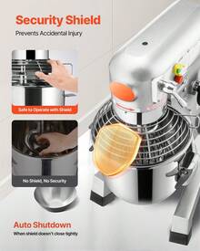 Kommerzieller Knetmaschine 30L für Backbedürfnisse Pizzateig Brotteig usw. Kochmaschine Handelsüblicher 3-Gang-Standmixer aus Hochleistungsstahl Brandneuer - 30L - Übersicht 6