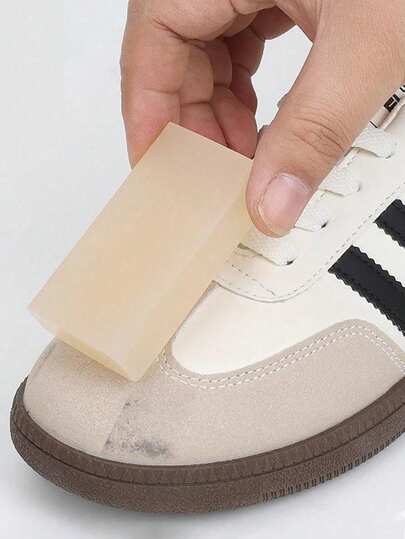 1 cái tẩy làm sạch giày da lộn cầm tay, không cần nước, tẩy vết bẩn khô cho giày thể thao, giày trắng, giày da và nhung, chất liệu dịu nhẹ không mài mòn, tẩy chăm sóc giày tiện lợi khi đi du lịch để loại bỏ bụi bẩn, vết trầy xước và vết bẩn, hoàn hảo để làm sạch da lộn, nubuck, vải canvas, da và vật liệu tổng hợp, thiết kế tái sử dụng và nhỏ gọn, lý tưởng để bảo dưỡng giày hàng ngày và sử dụng khi di chuyển, cho tất cả các loại giày mà không làm hỏng bề mặt