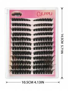 192片装 QXJYMJ DIY假睫毛簇，混合长度单根假睫毛，完美卷翘蓬松浓密，轻盈柔软不刺激，可重复使用，打造自然妆效，适合所有眼型，是化妆新手理想的礼物，日常及派对均可使用，放大双眼，便携包装 - D - 查看 5