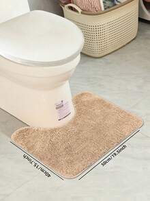 1pc Bathroom Toilet Floor Mat, Plush Bathroom Rug Carpet, Soft Comfortable Mat, Suitable For Bathroom Toilet U-Shaped Mat, Super Absorbent Anti-Slip, Machine Washable Christmas Decor Kitchen Rug - Camel - View 6