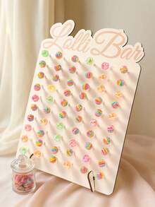60-Hole Wooden Lollipop Display Stand, Mini Lollipop Display Rack, Rustic Wedding Candy Bar, Birthday Party Decor, Wedding Decor, Baby Shower Decor, Home Decor, Kitchen Countertop Decor, Cake & Lollipop Display Cabinet, Candy Buffet & Party Favor Storage Rack, Outdoor Garden Afternoon Tea Party Supplies - Multicolor - View 2