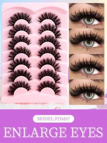 7 Pairs Full Coverage False Eyelashes, Easy To Apply, Essential For Beginners - View 2