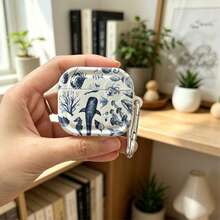 透明蓝色海洋生物图案保护壳，兼容苹果无线充电盒，防刮防摔 - 透明海洋生物款 - 查看 2