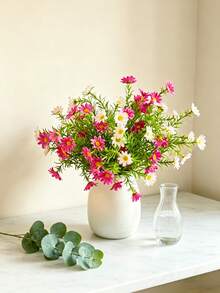 4 pezzi di fiori di margherita artificiali, decorazione floreale finta, bellissimi fiori decorativi per la stanza, adatti per la decorazione della casa, la decorazione del soggiorno, la decorazione del tavolo, la decorazione della stanza, la decorazione del matrimonio, la decorazione del giardino, la decorazione della festa - Multicolore - Visualizzare 6