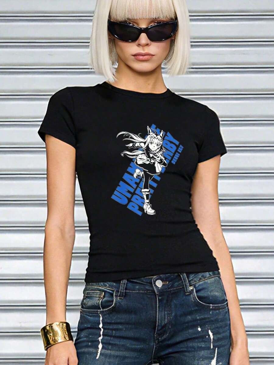 Camiseta de algodón de manga corta con cuello redondo, ajustada y suave, para mujer, tops para salir, vintage, generación Z, tops, curvas, ropa Y2K, algodón, Italia, Grecia, tops para damas, tops bonitos, camisetas gráficas, conjuntos de primavera, estilo callejero americano, casual deportivo, estilo unisex, estilo casual urbano, casual, jersey, camisetas holgadas, ropa urbana retro, estilo de los 90, estilo de los 2000, subcultura, estilo europeo, tops negros, tops blancos, conjuntos de fiesta de los 90. Blanco - Negro - Ver 1