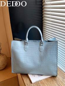 Fashionable Snake Skin Pattern Multi-Purpose Large Capacity Tote Bag For Travel & Shopping - Blue - View 9
