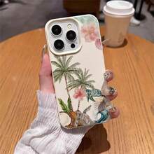 1pc TPU Material Coconut Palm, Sea Turtle, Wave Pattern Phone Case Compatible With IPhone 17 Pro Max/17/16 Pro Max/15/13/12/11, S20 FE/A15/S24/A55, Note 11/Note 12/Note 13 Pro, Full Coverage Anti-Drop Soft Protective Phone Cover - White - View 4