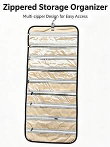 1pc Hanging Jewelry Storage Box, Necklace Holder -Free Earring Organizer With 20 Jewelry Pouches, Pocket Design For Wardrobe, Wall, Door Mounting, Large/Small Size, Black Color, Suitable For Women, Summer Travel, Back To School, Halloween Gift - Multicolor - View 10