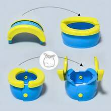 Orinal Plegable de Viaje Infantil, Asiento de Entrenamiento Fácil de Limpiar, Regalo Infantil - Azul - Ver 4