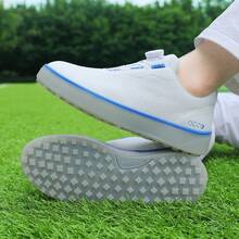 Chaussures de golf pour hommes, antidérapantes, résistantes à l'usure, convenant à toutes les saisons, chaussures de sport et de loisirs, ajustement confortable, durables, semelle extérieure en caoutchouc antidérapante, doublure confortable, swing libre, profitez des sports, plusieurs couleurs, populaires dans le monde entier - bleu clair - Voir 2