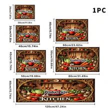 1pc Dish Drying Mat, Coffee Machine Mat, Retro Kitchen Vegetable & Red Pot Pattern Absorbent Dining Table Mat, Suitable For Home And Cafe, Multipurpose Drainage Pad, Home Gift, Desktop Decor - XYLSD-268 - View 12