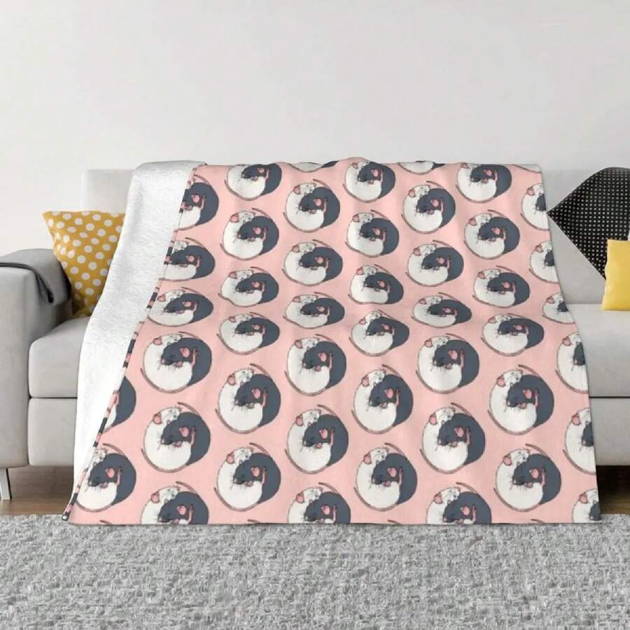Cuddling Rats n Blue And White An Ultra-Soft Micro Fleece Blanket - 1 - Ver 1