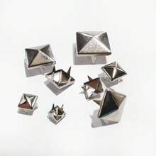 100/320/430 chiếc đinh tán kim loại hình chóp vuông 10mm màu bạc, kiểu dáng punk rock, 4 chấu, thích hợp để tự làm đồ da, túi xách, quần áo, giày dép. - A - Xem 3