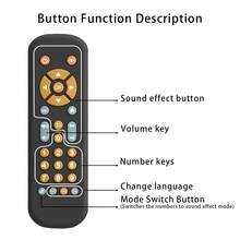 1 Pc Multi-Language Simulation Remote Control Toy With Sound And Light Effective Interactive Learning Toy TV Remote Control Simulation Toy Early Learning Cognitive Toy Black Remote Control White Remote Control (Battery Not Included) - Multicolor - View 6