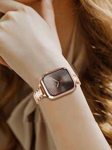 Ốp lưng mềm, khung rỗng, bảo vệ đồng hồ tương thích với Apple Watch Ultra 11 10 SE 9/8/7/6/5/4/3/2/1. Tương thích với Apple Watch Smart Watch 40 MM 41 MM 42 MM 44 MM 45 MM 46 MM 38MM 49 MM. Chất liệu TPU mềm dẻo, siêu mỏng, chống sốc, chống trầy xước, chống va đập, trọng lượng nhẹ, cảm ứng nhạy. (Không có kính) Tương thích với dành cho cả nam và nữ. - Vàng hồng - Xem 5