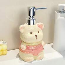 Neujahr Neuer Stil Glücksbär Keramik Seifenspender, kann für Duschgel, Shampoo und verschiedene Flüssigkeiten verwendet werden, einfach niedlich praktisch multifunktional, niedlicher dekorativer Seifenspender, kreative Keramik Bär Lotion Flasche für Zuhause Badezimmer - Verschiedenfarbig - Übersicht 10