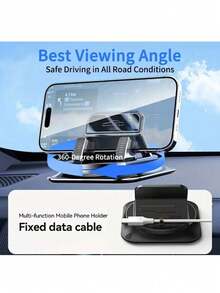 1 Giá đỡ điện thoại ô tô xoay 360°, chất liệu ABS, đế silicon chống trượt, tương thích với bảng điều khiển, thích hợp sử dụng trong xe hơi, văn phòng, nhà ở, giá đỡ điện thoại xoay gắn trên bảng điều khiển, giá đỡ xoay, đế chống trượt cao cấp, giá đỡ ô tô đa năng - Nhiều màu - Xem 9
