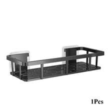 1/2/3 Pcs Set [Space Saving | No Drilling Required] Large Capacity Wall Mounted Shower Caddy | No Drilling Installation, Space Saving, Easy To Install | Bathroom And Kitchen Hanging Storage Rack For Toiletries, Cosmetics And Daily Necessities - Black - View 14