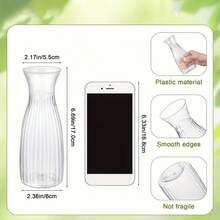 5/10 piezas Juego de jarrones de plástico transparente, antideslizante, apilable, diseño minimalista, adecuado para bodas, hogar, decoración de restaurantes, arreglos florales de interior/exterior - A - Ver 6