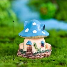 1pc Mushroom House Micro Landscape Ornament, Resin Crafts Fairy Tale Dream Villa House Decor Accessory - A - View 4