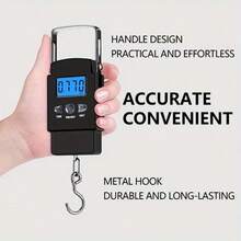 Portable Scale Digital LCD Display 110lb/50kg Electronic Luggage Hanging Suitcase Travel Weighs Baggage Bag Weight Balance - Black - View 9