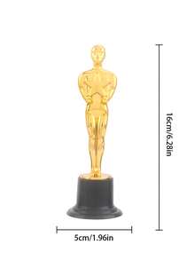 1pc Plastic Gold Trophy, Award Ceremony Decor, Party Favor - Gold - View 14
