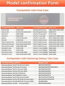 Pink-Toned Lettering Tablet Case With Customisable Name Or Commemorative Date, Featuring A Stylus Slot, Tri-Fold Stand Design, Compatible With IPad Mini 4/5/6/7, Suitable For 9. 7-Inch (2017/2018) And 10. 2-Inch (7th-9th Generation), Air (3rd/4th/5th/6th Generation) And Pro (9. 7, 11, 12. 9-Inch) Tablets. - 白色 - 查看 12