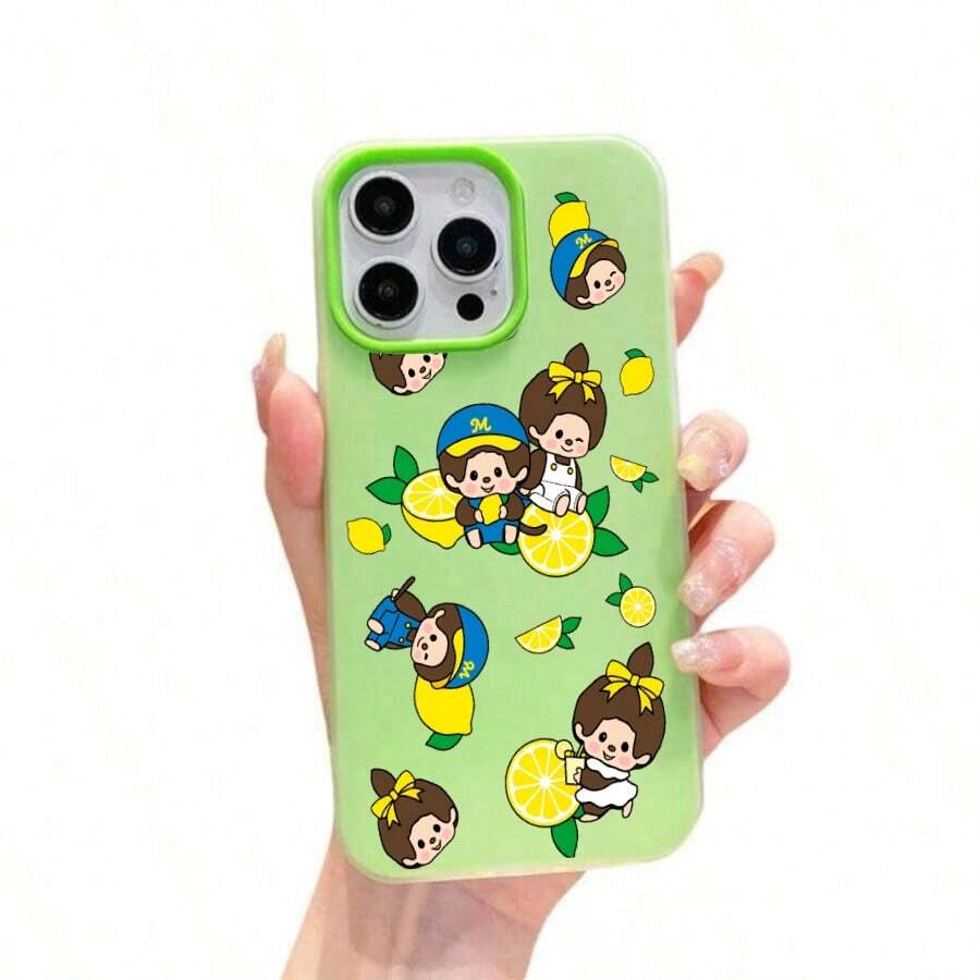 スマホケース 2in1ケース ジェル風可愛いデザイン キャラクターイラスト 大人可愛い 女子向け TPU+PP二層構造 柔らかTPU 耐衝撃 カメラレンズ保護 17/16/15/14/13/12/11/5/7/8 Plus Pro Max 対応 インスタ映え プレゼント - 绿色 - チェックする 1