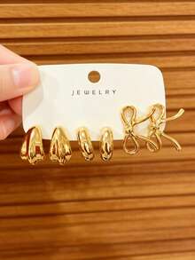 18 Stücke/Set Vintage Goldton Ohrringe, super süß, exklusiv für Göttinnen! - Gold - Übersicht 2