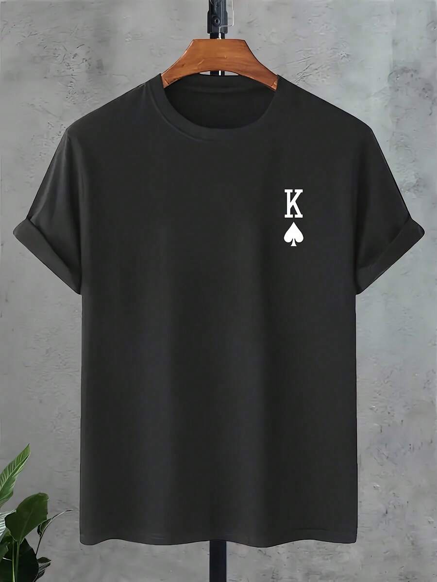 Sommartoppar Herr Casual Kortärmad T-shirt bomulls-t-shirt, mors dag, sommarkläder - Svart - Visa 1