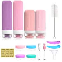 1/14pcs Travel Toiletry Bottles Set, Leak-Proof Plastic Containers With Caps, Refillable Spray Bottles, Transparent Plastic Bottles Wholesale, Suitable For Vacation, Business Trip, Fitness And Other Scenarios, Multiple Colors Available - Multicolor - View 10