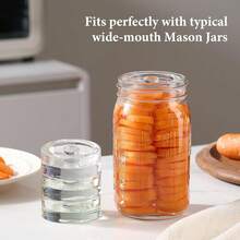 4-Pack Of Fermentation Glass Weights With Easy Grip Handle For Great Wide Mouth Canning Mason Jars, Pickling Sourkrout Kraut Gla - Thông thoáng - Xem 2