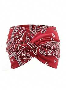 1pc/3pcs/4pcs Plus Size Girls Bohemian Style Printed Pattern Sports Headband, Elastic Cross Print Hairband Outdoor Activity Girls Headscarf Fashion Hair Accessory Summer Vacation - Multicolor - View 10