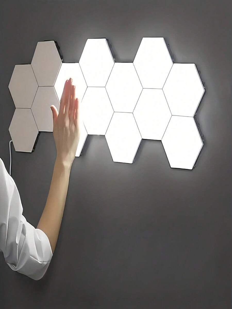 3/6/10pcs Lampu Quantum Heksagonal Sentuh, Panel Lampu Ambient Gaming RGB, Desain Saling Terhubung, Cocok Untuk Dekorasi Kamar Tidur Ruang Game, Lampu Malam, Pencahayaan Ambient Tidak Langsung, Lampu LED Hangat, Hadiah Dekorasi Ruangan, Dekorasi Rumah dan Ruangan yang Menawan