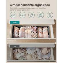 SONGMICS Organizadores para Cajones, Cajas Almacenaje para Calcetines, Ropa Interior, Corbatas, Bufandas, Juego de 12, Gris Pizarra MRDZ006G03 - Gris Pizarra - Ver 4