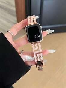 1条不锈钢表带，兼容 42mm、38mm、40mm、41mm、44mm、45mm、46mm、49mm，时尚智能手表替换表带，适用于Series Ultra2、Ultra SE2、SE 11、10、9、8、7、6、5、4、3、2、1，可作为学生返校礼物 - 玫瑰金 - 查看 5