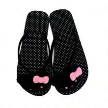 SANRIO Dép xỏ ngón nữ Hello Kitty hoạt hình, đế mềm, kiểu dáng đa năng, gót dày, dép đi biển, phụ kiện cần thiết cho du lịch và hoạt động ngoài trời. - Dép tông - Xem 11