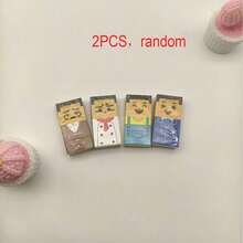 2pcs Random Funny Portrait Erasers - Quirky, Clever, Cute Cartoon Design Stationery Erasers For Students - A - View 10