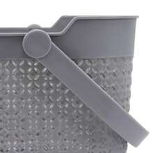 MU:4LIFE Set De 3 Canastas Plásticas Con Mango, Cesto Portátil y Almacenamiento Multiuso Para Cocina, Lavandería, Baño, Ducha Y Oficina Gris - gris - Ver 6