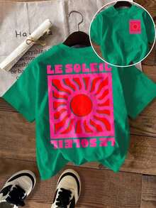 Camiseta a la moda  LUNE con una estética dulce de fruta tropical papaya.Camiseta retro de un mercado local de agricultores de frutas - Verde 3 - Ver 4