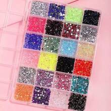 1 Box (Approx. 3600pcs) Reusable Random Assorted Resin Nail Art Decorations, Multiple Colors, Including Flat Design, Diamond Shape And Round Diamond Design, Suitable For DIY Crafts And Various Nail Art Accessories (With Storage Box) Nail Charms - Multicolor - View 9