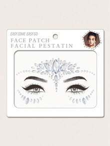 1pc ABS Glitter Face Gems, Suitable For Makeup, Costume Parties, And Gifts For Girls,Concert Look - White - View 1
