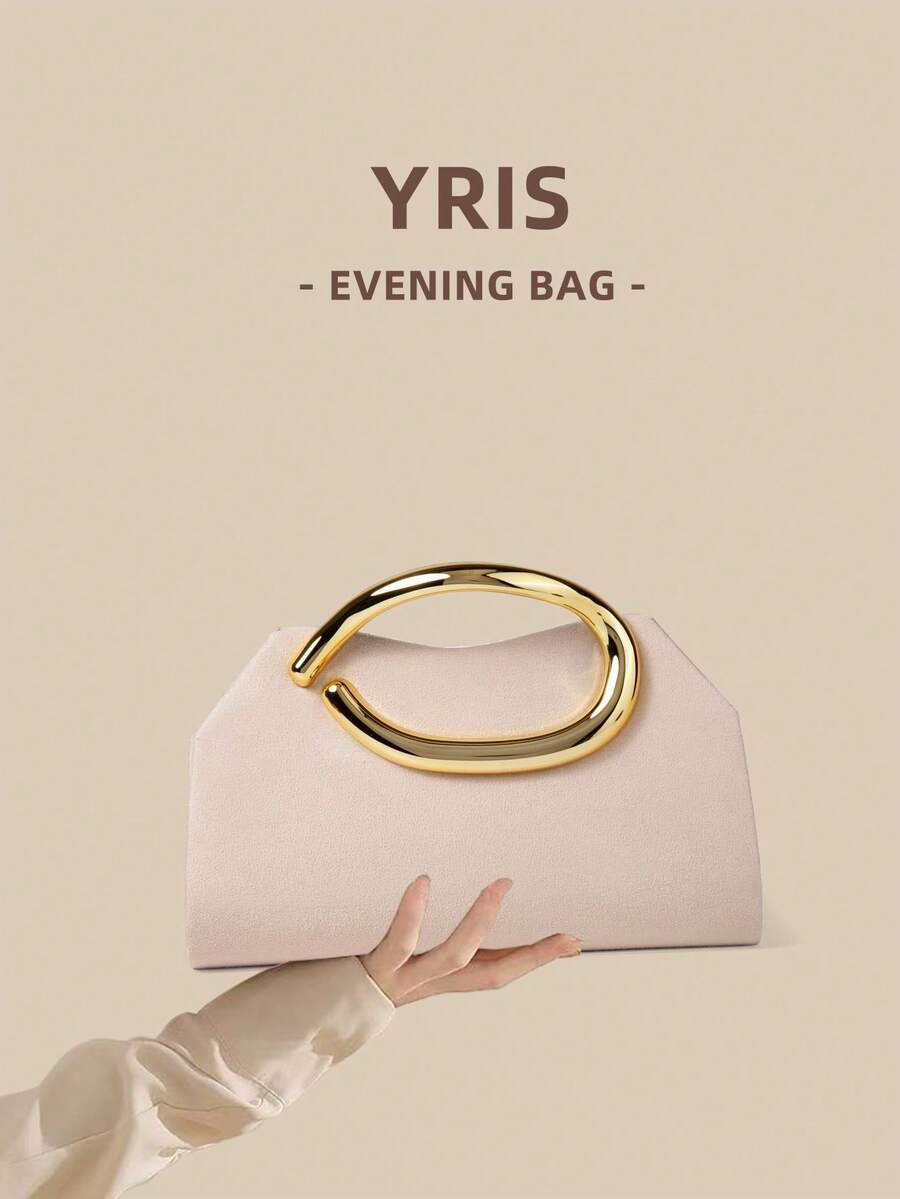 1pc Apricot Women's Clutch Bag, High-End Velvet Envelope Style Handbag With Flap Design, Suitable For Holidays, Vacations, Summer, Beach, Business Commute And Other Occasions, Multifunctional Crossbody Bag, Casual Minimalist, Essential Item For Beach, Party, Vacation - Apricot - View 1