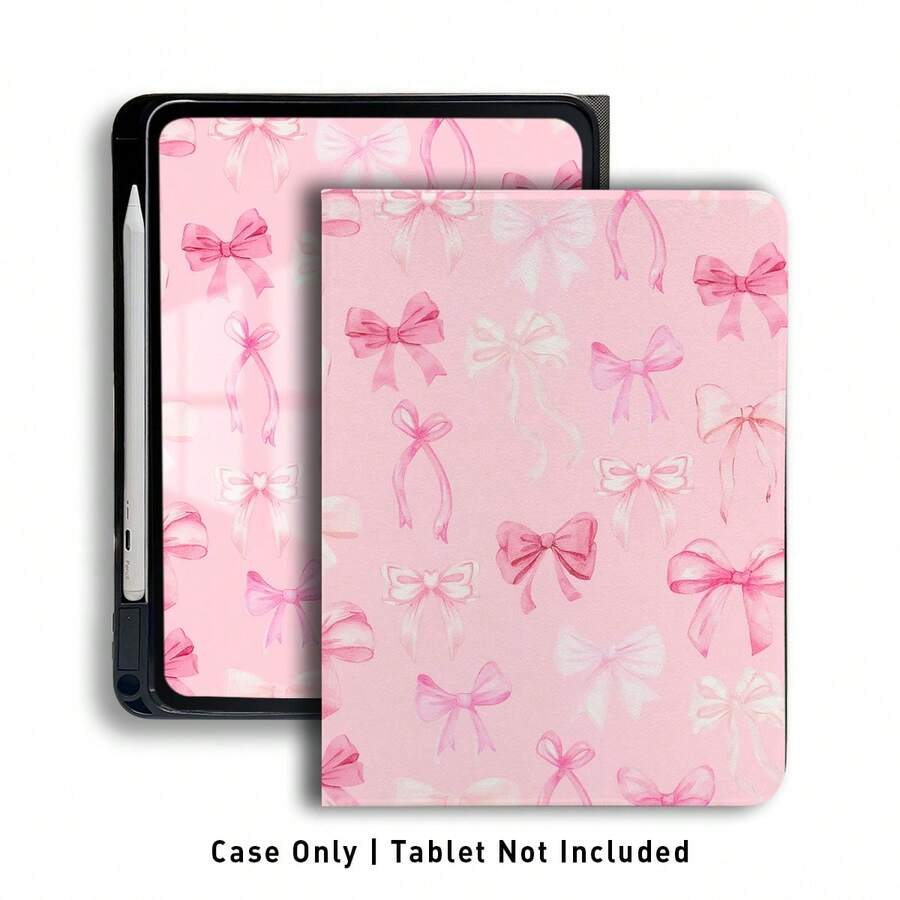 1 件装翻盖平板电脑保护套,带笔槽,兼容华为 Matepad SE 11/Matepad 11/Matepad 11.5S/Matepad 10.4 英寸/Matepad Pro 11 英寸、12.2 英寸/Matepad Air 12 英寸,粉色蝴蝶结图案;兼容荣耀 Pad 8/9/10、荣耀 GT 11.5 英寸/X7/X8A/X9/X8Pro/X9Pro/V9/V8 Pro;兼容小米、苹果第十代/11 2025 (A16) 以及 A9/A9+/A11/S11/S10 FE - 彩色 - 查看 1