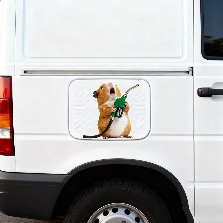 Hình dán xe hơi 2D phẳng, hình dán chuột hamster đốt lốp, decal trang trí xe hơi phù hợp cho nắp bình xăng, dễ dán không để lại dấu vết, tự dính, chống thấm nước. - Nhãn dán trang trí - Xem 1