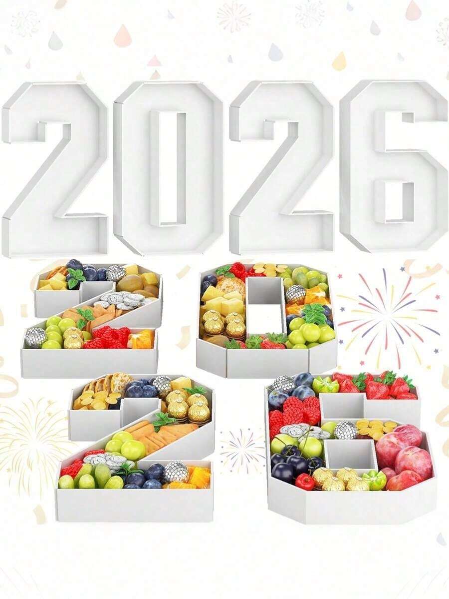 2026 Graduation Decorations - 2026 Wooden Number Puzzle Decor - 10 Inch Paper Service Tray Decorations, Suitable For Kindergarten, Preschool, High School, College Graduation Parties - Xem 1