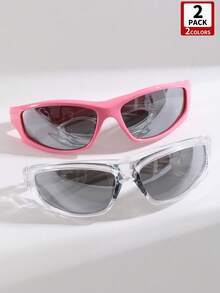 2 pares/set de gafas de moda deportivas para ciclismo, adecuadas para fotografía callejera, atuendo diario, fiestas, senderismo, campamento. Gran regalo para amigos, novios y actividades de festivales. Accesorios, accesorios de playa, Shadesy2kfestival, adecuados para vacaciones de verano en la playa, actividades al aire libre y viajes. - Multicolor - Ver 8